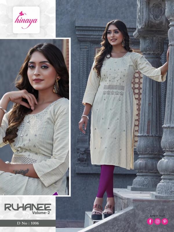 Hinaya Ruhanee Vol 2 New Fancy Designer Kurti Collection